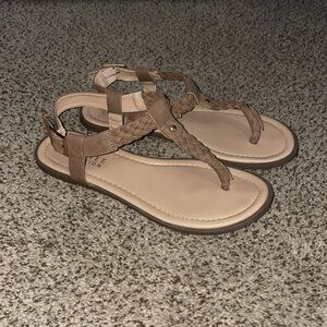 Taupe and Gold Sandals